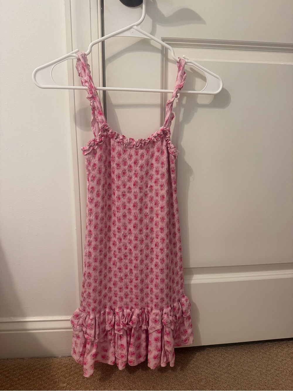 Pink Floral Ruffle Sundress